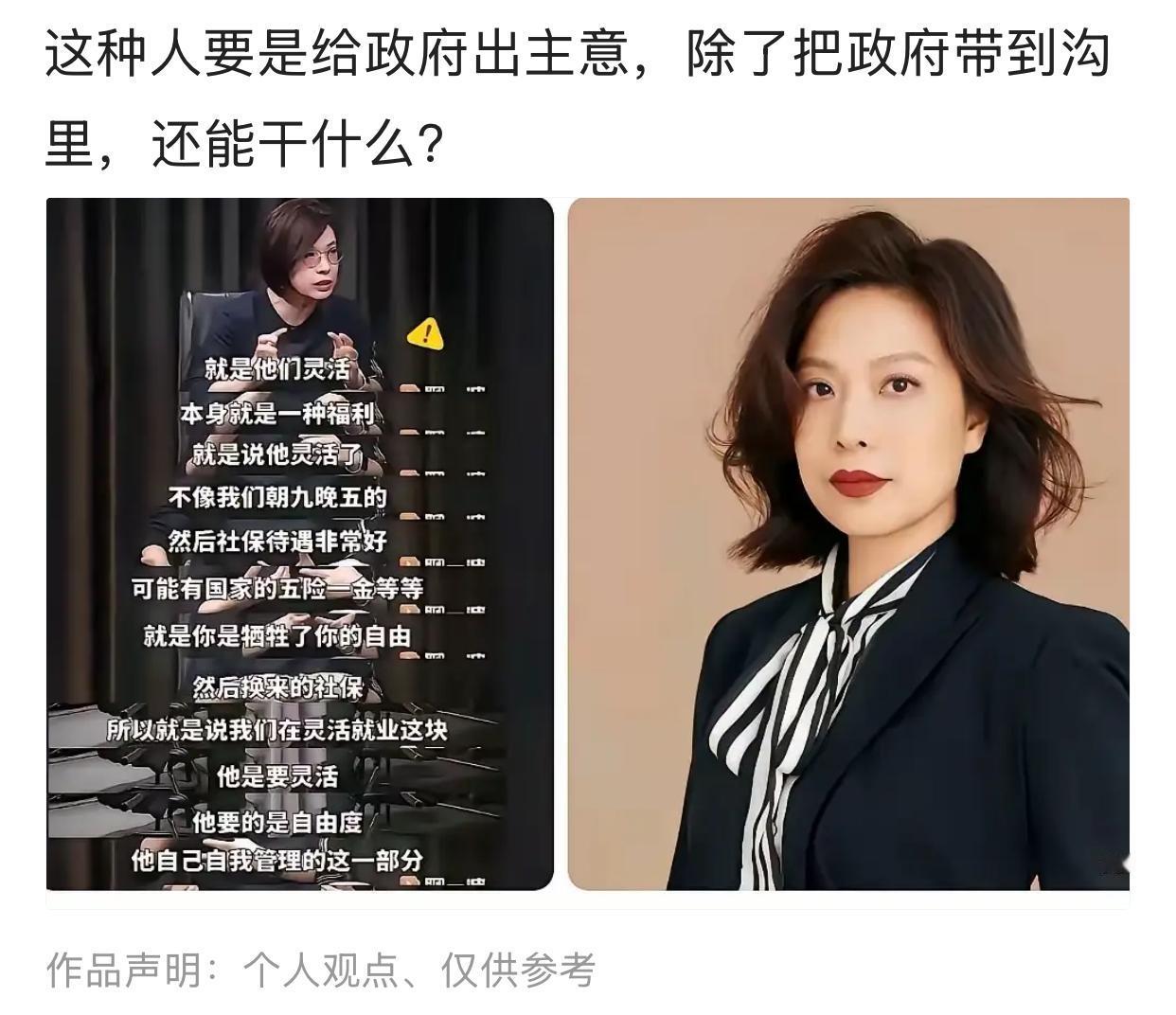 项立刚评论北大美女教授的言论，说她给的主意，除了把人带沟里，还能干什么？项立