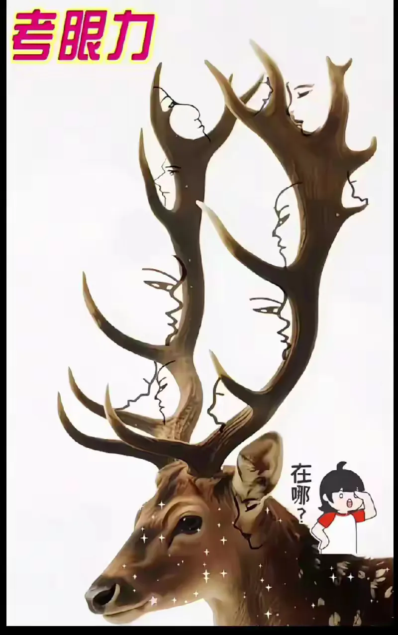 考眼力，图中有多少张人脸？找到8张及格找到10张优秀找到13张以上封神