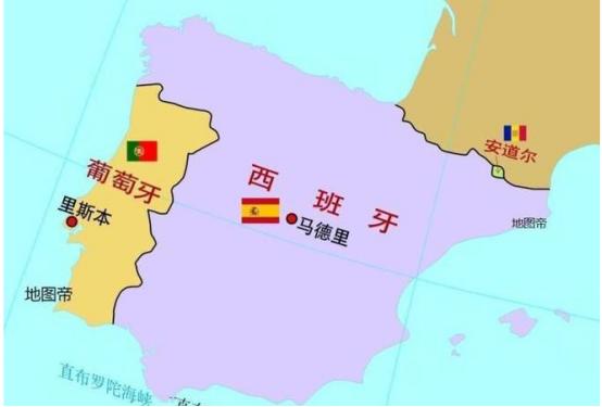地图上的葡萄牙，看起来像被西班牙挤在大西洋岸边的一条狭长地带，两国陆地边界超过1