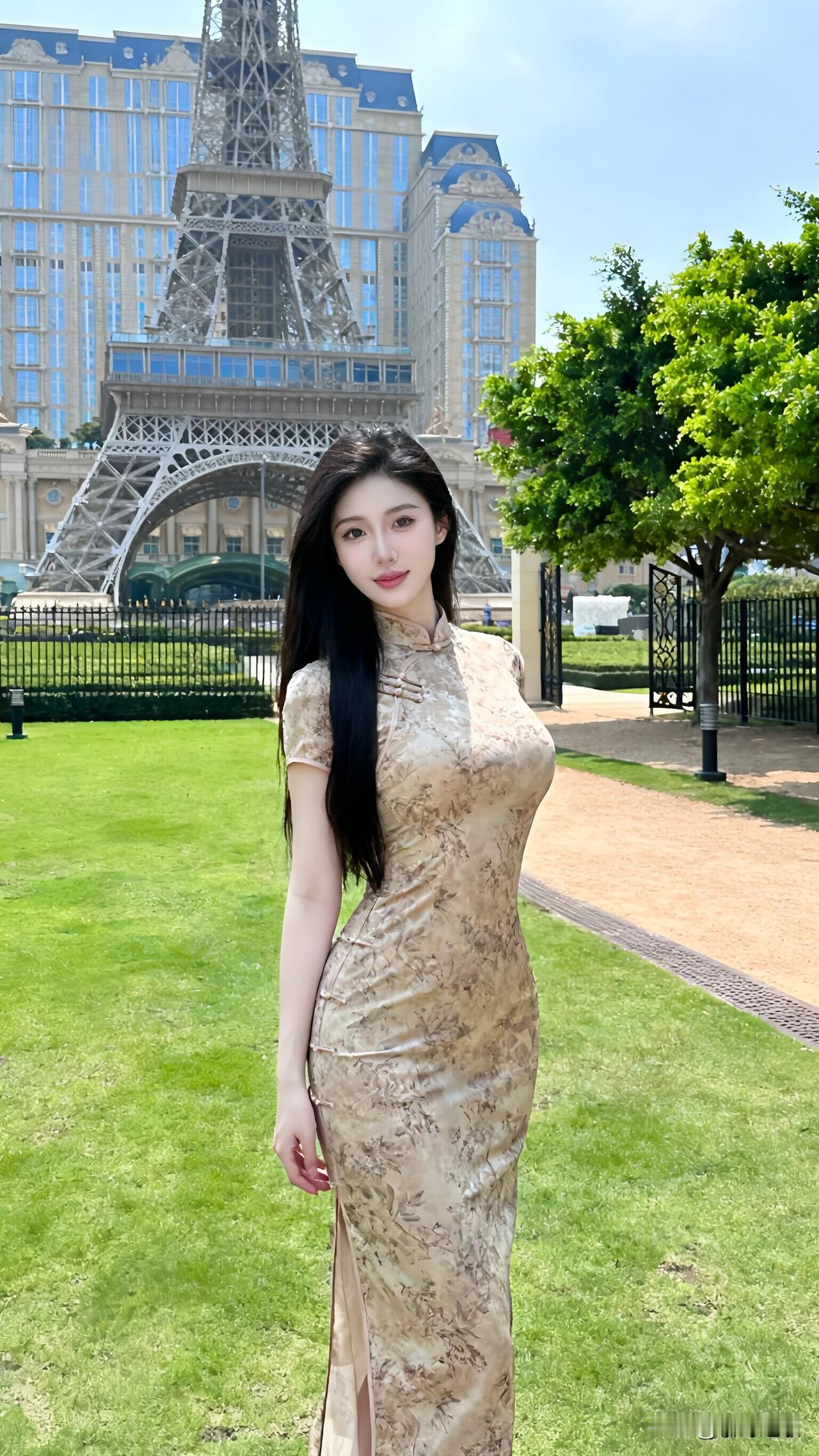 旗袍配埃菲尔，美到挪不开眼谁懂啊！刷到这组图直接被戳中审美！中式旗袍