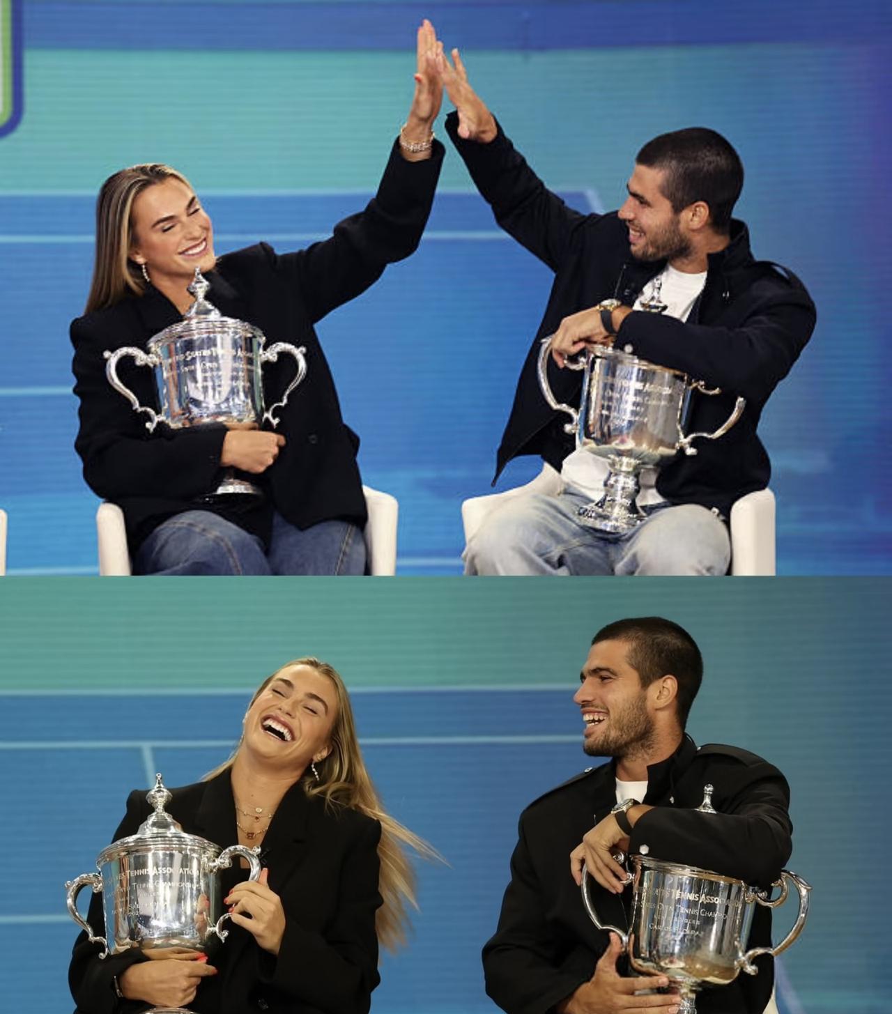 萨巴伦卡和阿卡是同月同日生，而今年的事业也有点相似啊。两人都在本赛季获得美网冠