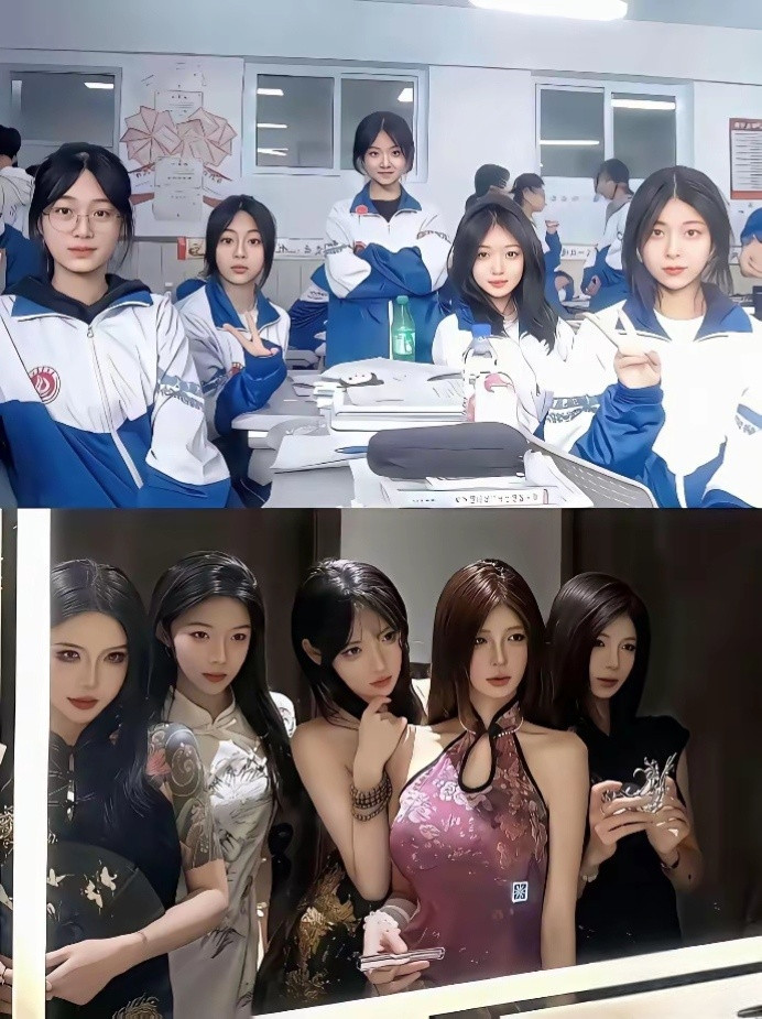 这图说明小时候长的好看的，长大后照样会很出众！