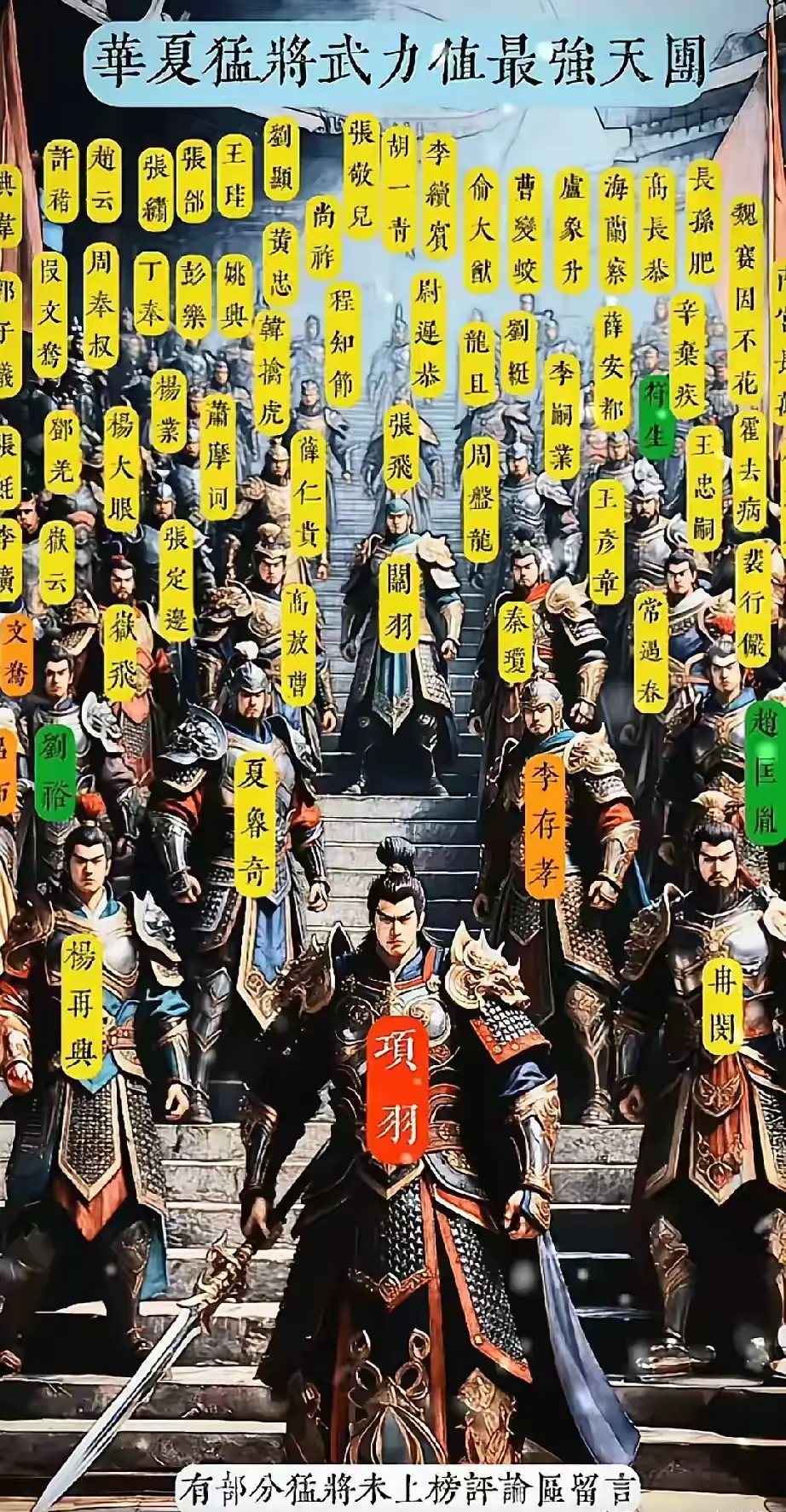 华夏猛将武力值最强天团