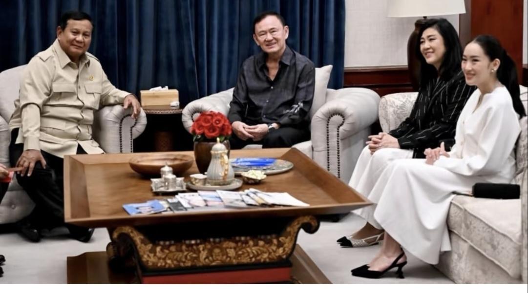 近日，泰国三位前总理同时做客印度尼西亚总统私人官邸，同框照引人注目！他信，佩