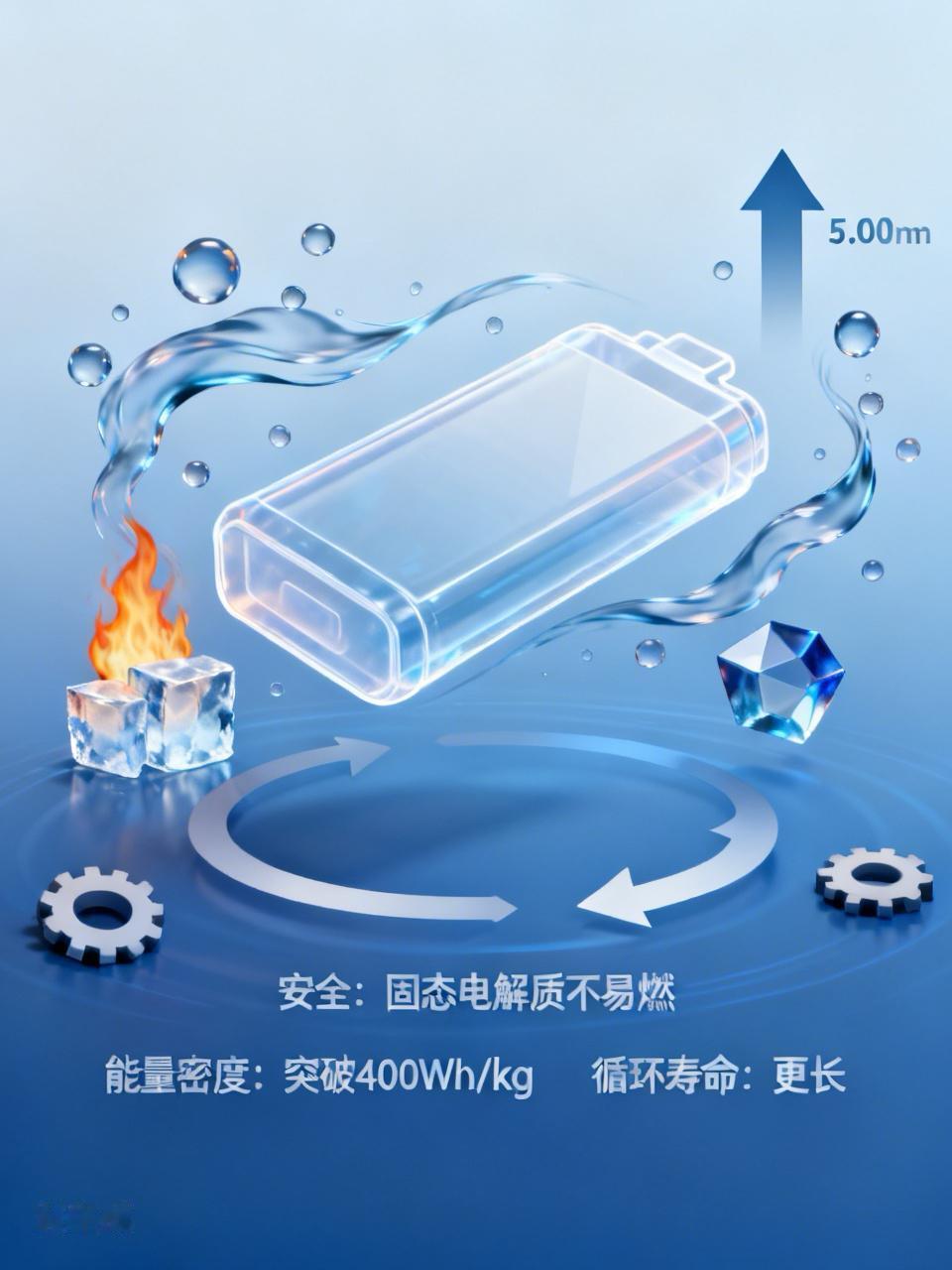 全固态电池优势可太多了。首先在安全方面，传统锂电池用的液态电解质易燃，而全固