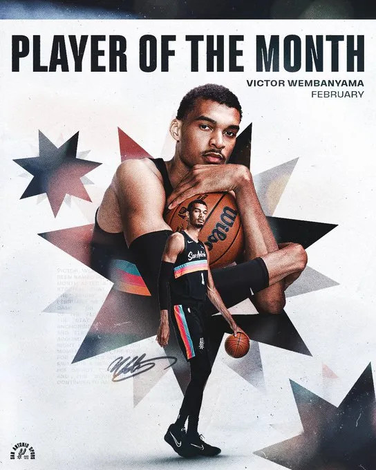 #文班生涯首个月度最佳#开启超神之路！今天文班亚马获得了个人生涯首个月度最佳球