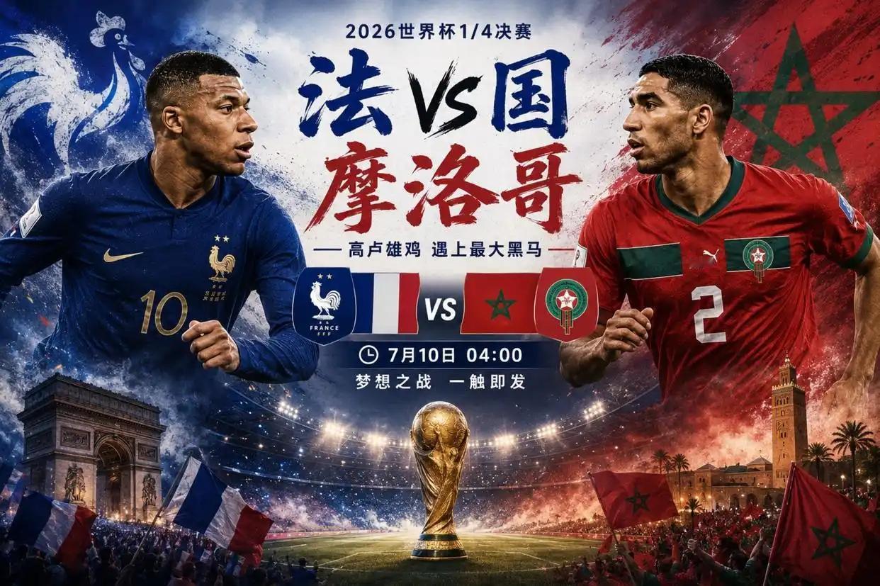 【法国VS摩洛哥胜负预测分析】　　综合多机构数据与赛事状态，法国队晋级概率明显