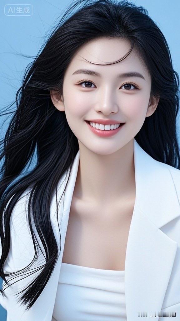 海边少女，微笑如阳光，幸福满满！