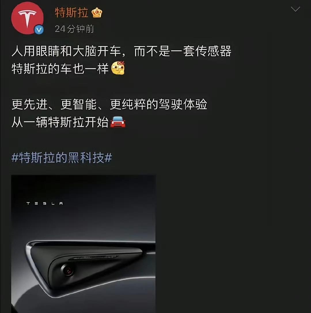 特斯拉这是话里有话吧？！人用眼睛和大脑开车，而不是用传感器。说的没毛病，但如