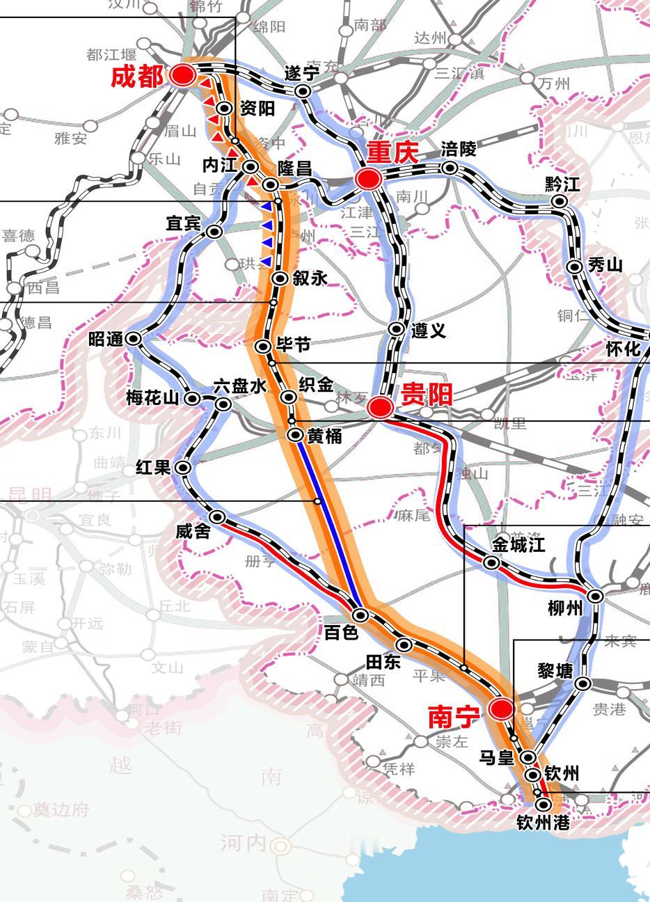 西部陆海新通道一共规划了‌三条主通道‌，其中重庆、成都分别对应不同线路，具体如下