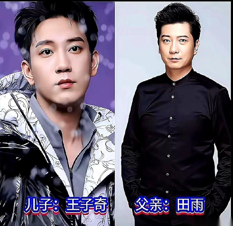 我本来以为王子奇和田雨老师长得像，只是个巧合。直到我把他们的照片摆在一起，连嘴
