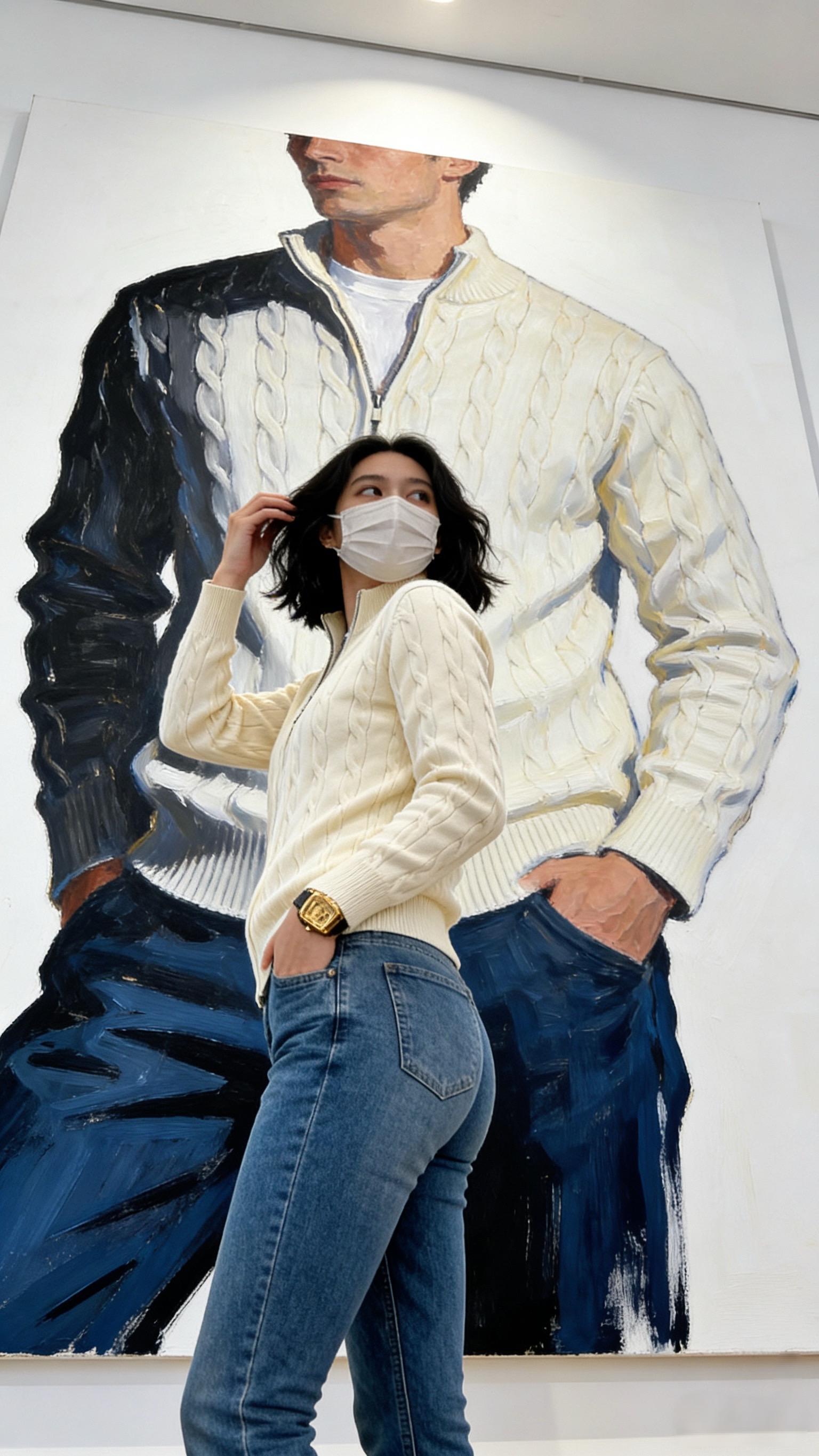 2025秋冬新款麻花纹理立领针织开衫男修身纯色拉链老钱风毛衣外套