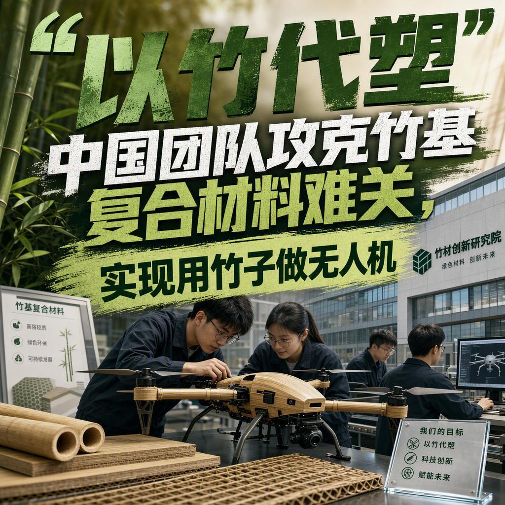 你还以为竹子只能做家具、做筷子？这次它直接飞上天了。一支中国团队用竹子造出了