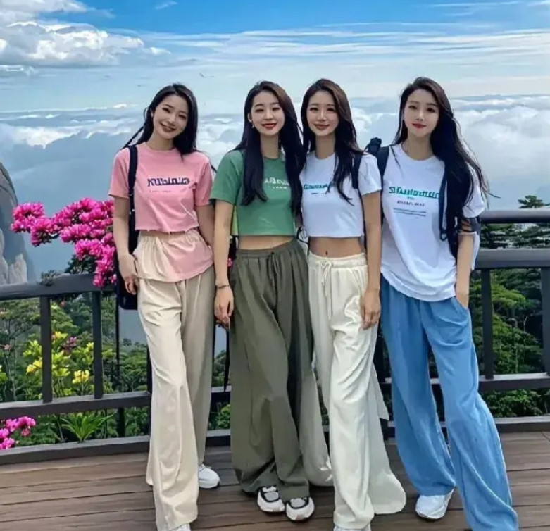 蓝裤子的是我，美不美