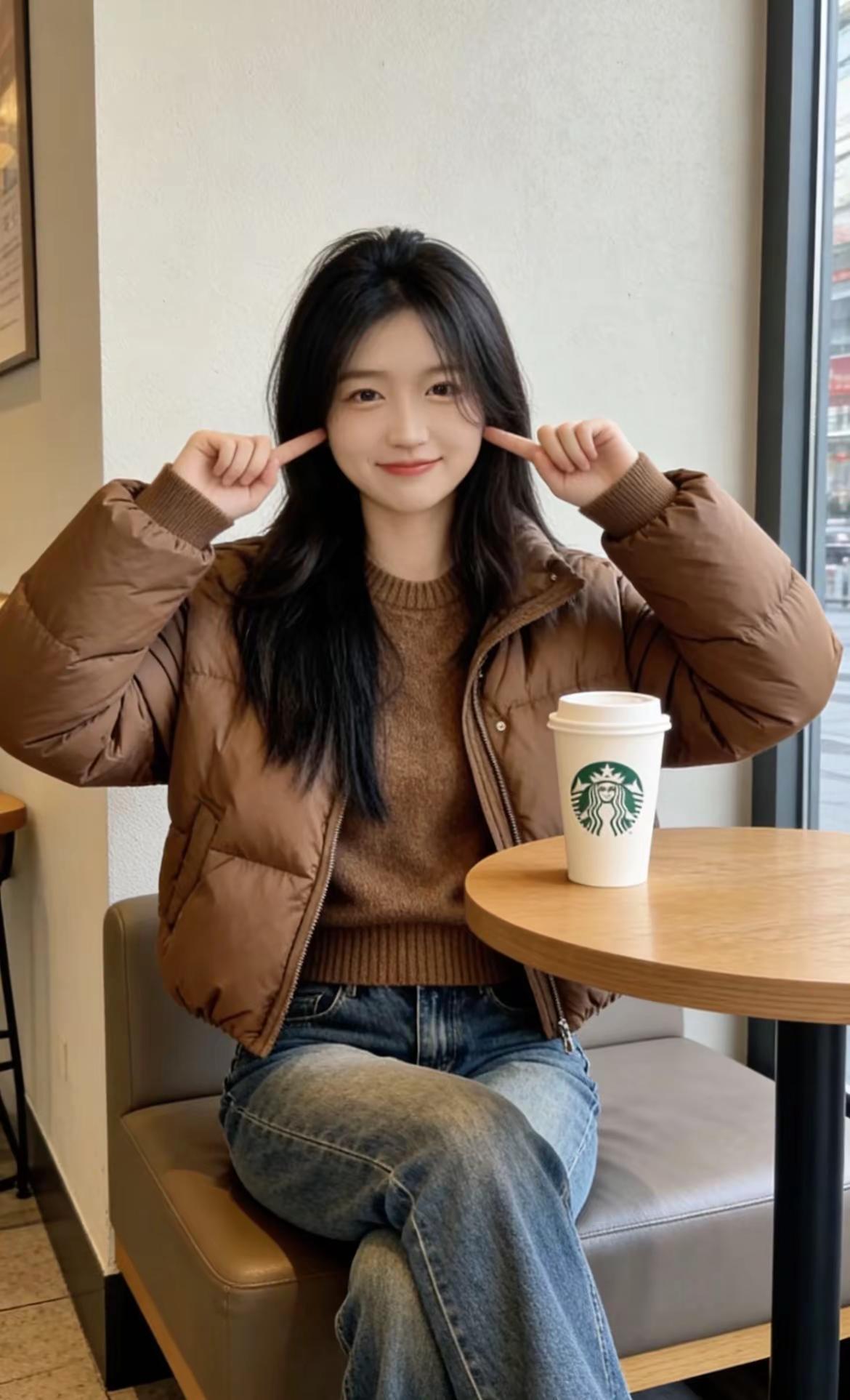 终于对星巴克下手了(◠‿◠)✌️。今日分享咖啡馆拍照穿搭喝咖啡