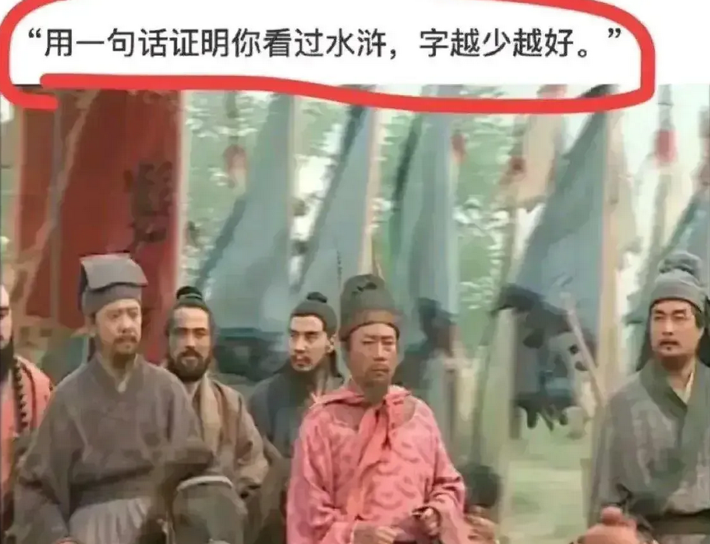 请用一句话证明你看过水浒，字越少越好？