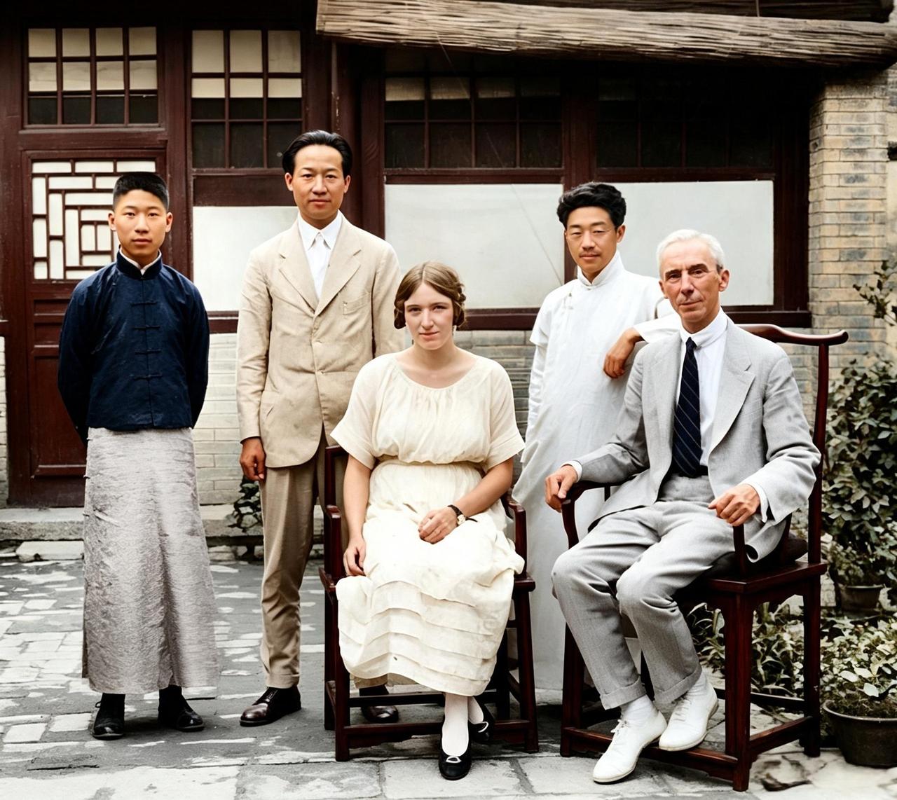 这是一九二零年罗素与女友应邀来华巡回讲学。这次邀约的核心发起人正是重量级人物梁启