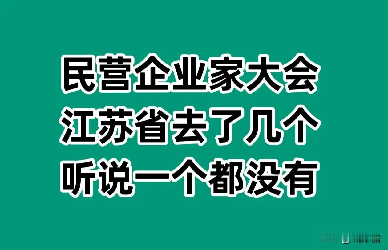 这次民营企业家大会，江苏该不会一个参会的都没有吧？浙江可是有四家企业去了呢，杭州