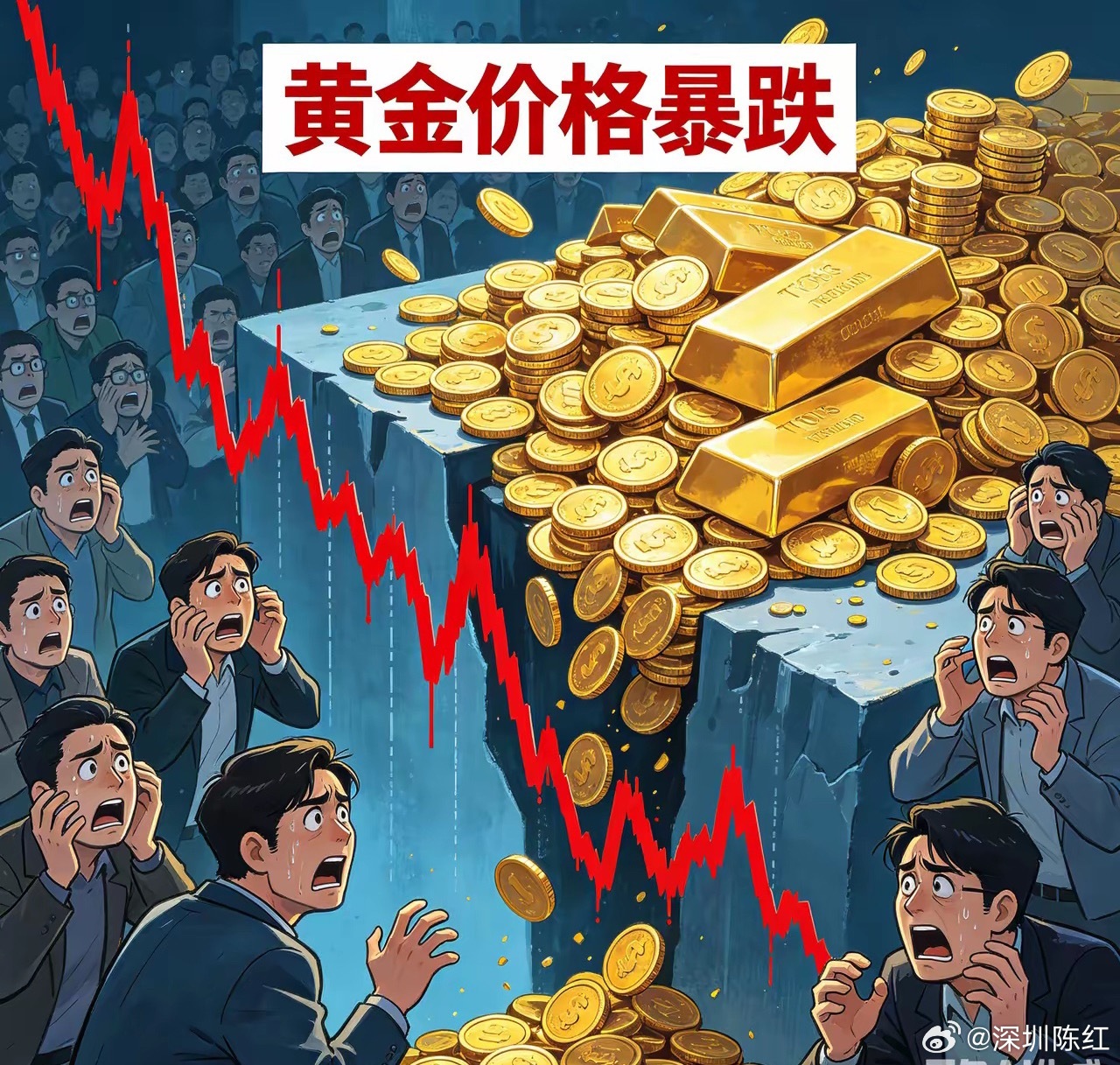 黄金一跌再跌，局势大变！普通人早看早省心近期黄金价格连续下跌，彻底打破此前一路上