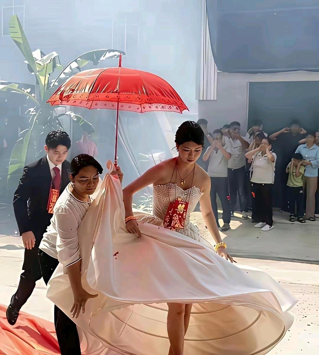 天呐，这个新娘也太不注重结婚了吧。