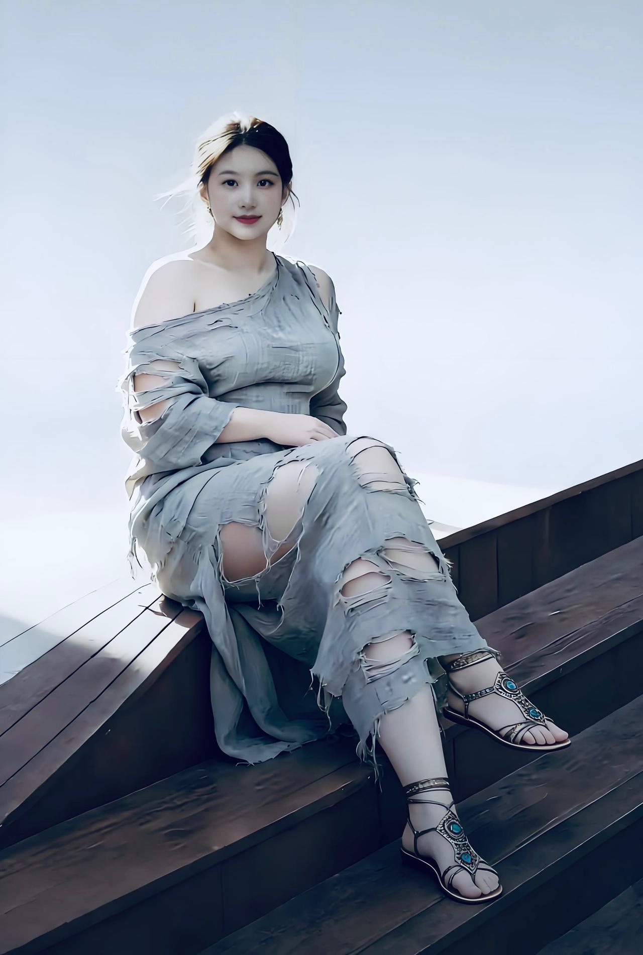 《裂痕中的光》这一袭灰，不是衰败，是时光撕开的褶皱，藏着艺术的风骨。赤脚触