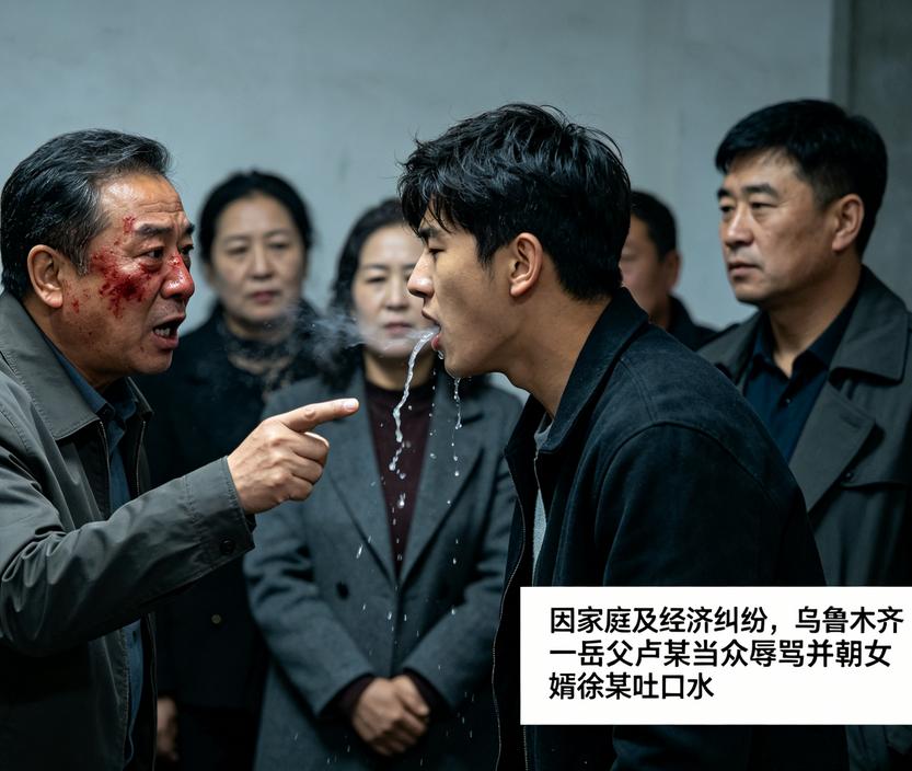 当众被岳父吐口水，你能忍几秒？别急着说“我能忍”。乌鲁木齐这位女婿选择了不忍—