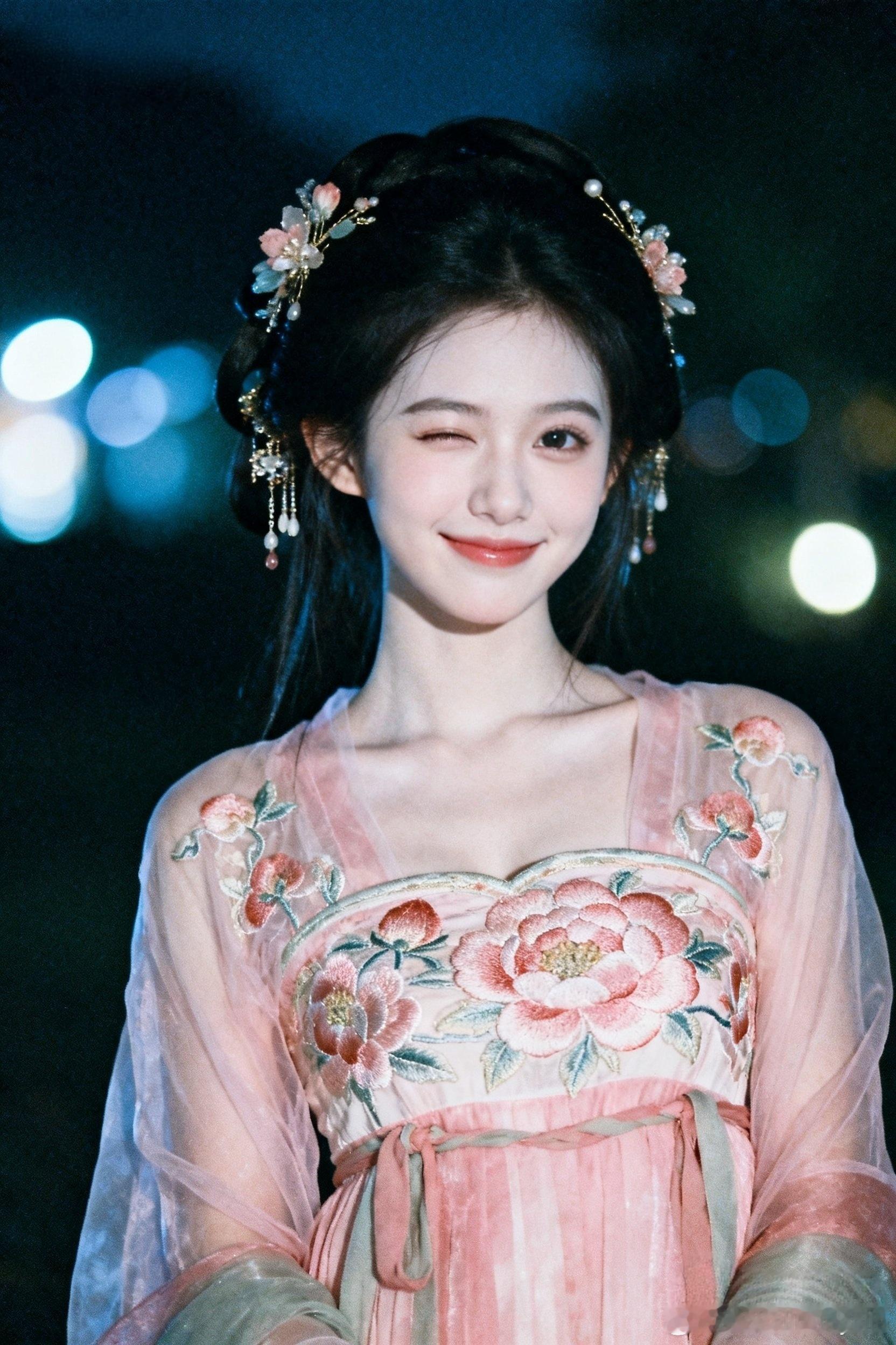 汉服不显🐻，反而显小，是勒的汉服甜妹，水润灵动