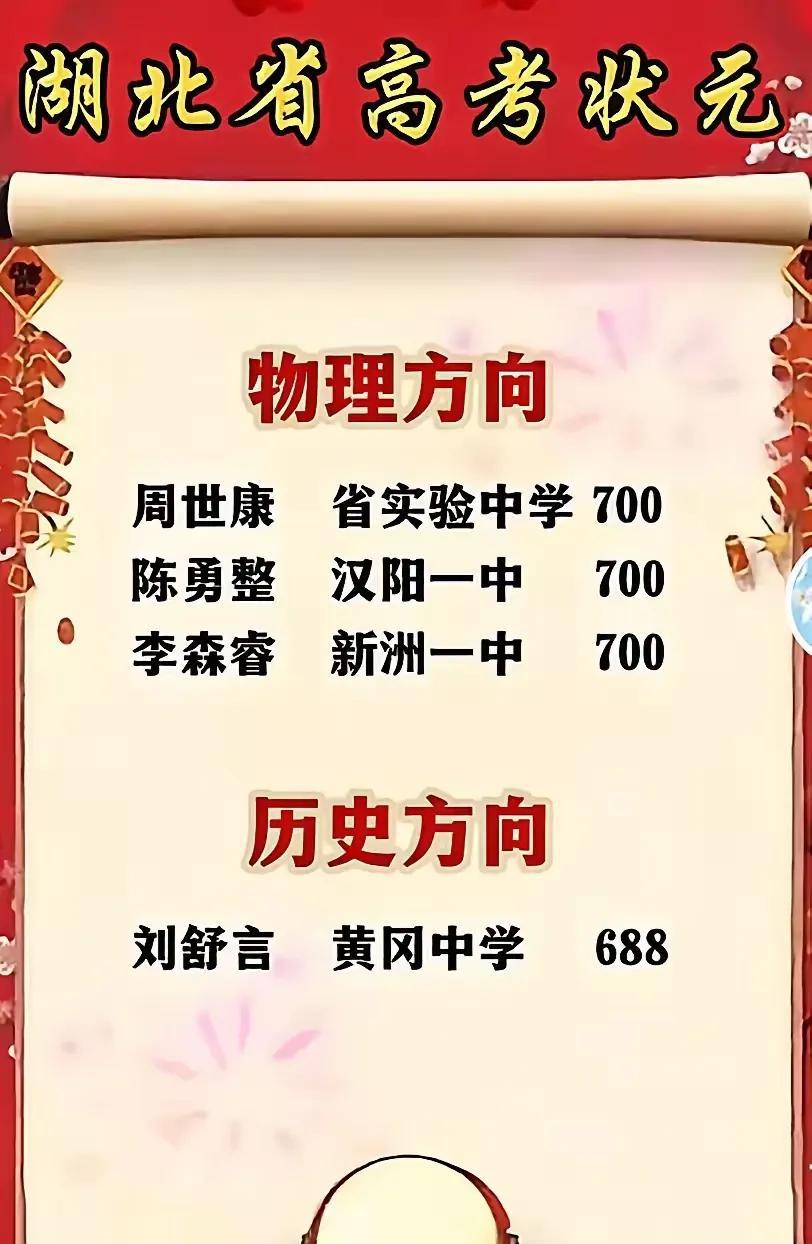 襄阳四五中失算了！2025年湖北省高考理科领域出现了罕见的“三状元”奇观，三位理