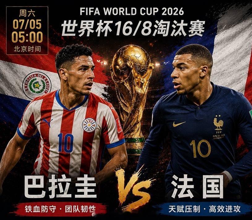 世界杯淘汰赛焦点战来袭！姆巴佩领衔法国，直面巴拉圭铁桶阵！世界杯：加拿大vs摩洛