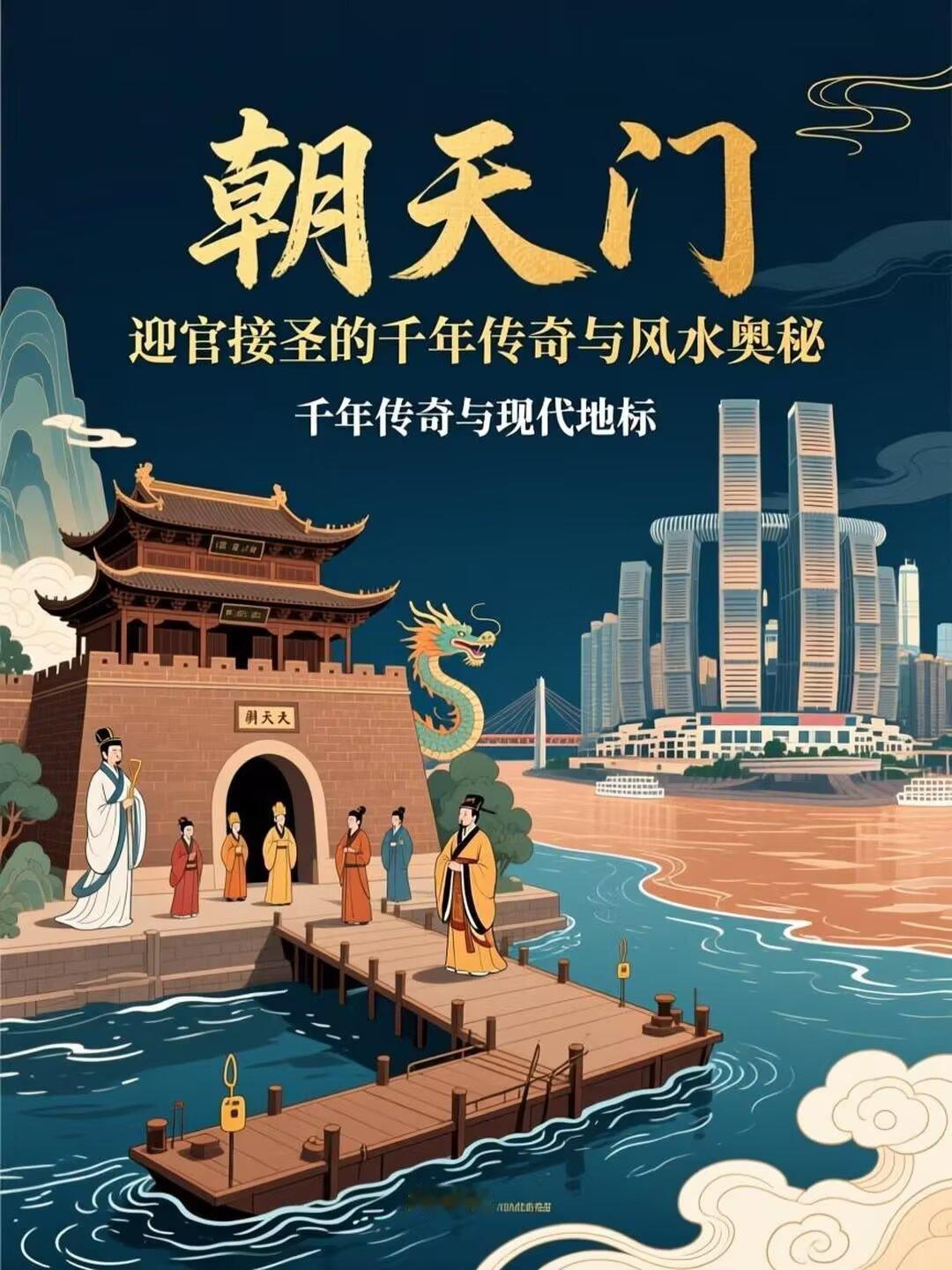 重庆朝天门的今昔对比解释这个问题，重庆朝天门在古代是迎接朝廷官员和皇帝圣旨的地