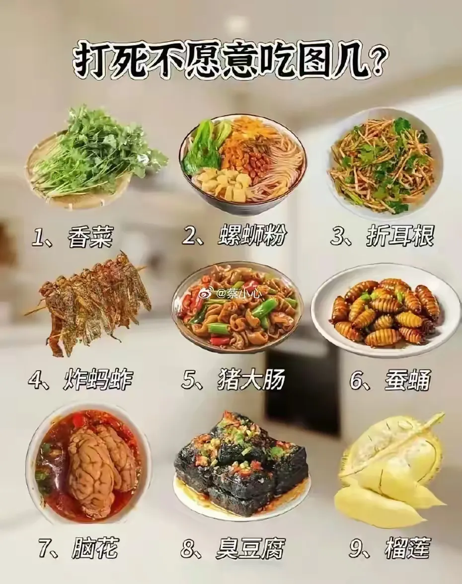 这些美食在我们南方人，就没有不吃的东西，你们不会吃那个？说说你的原因吧！