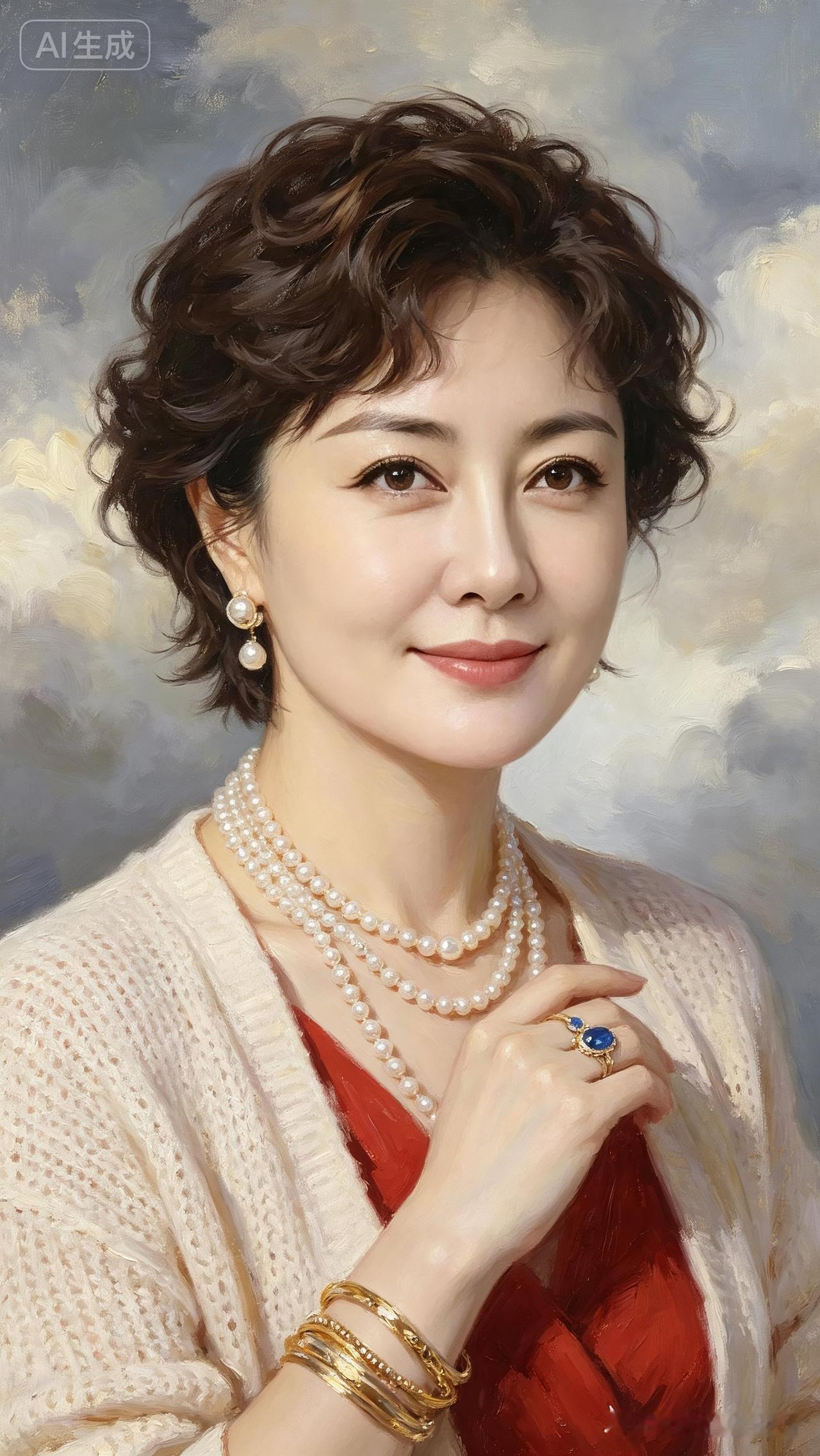 优雅气质，珍珠与蓝宝石的完美搭配，尽显女性魅力。