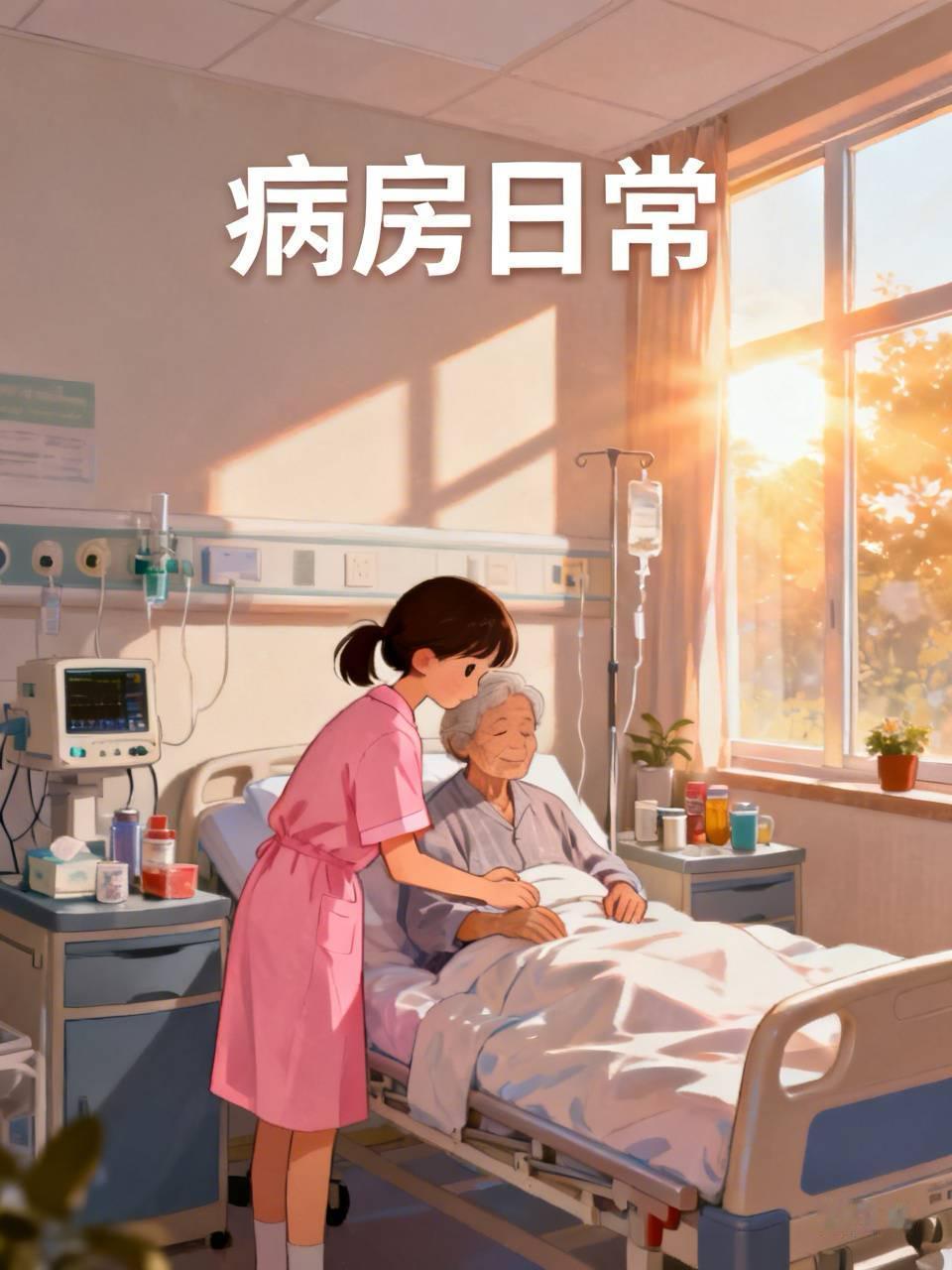 吃过早饭，我在住院部走廊走来走去，一眼望去，忙前忙后的全是女儿。换药的、端水的、