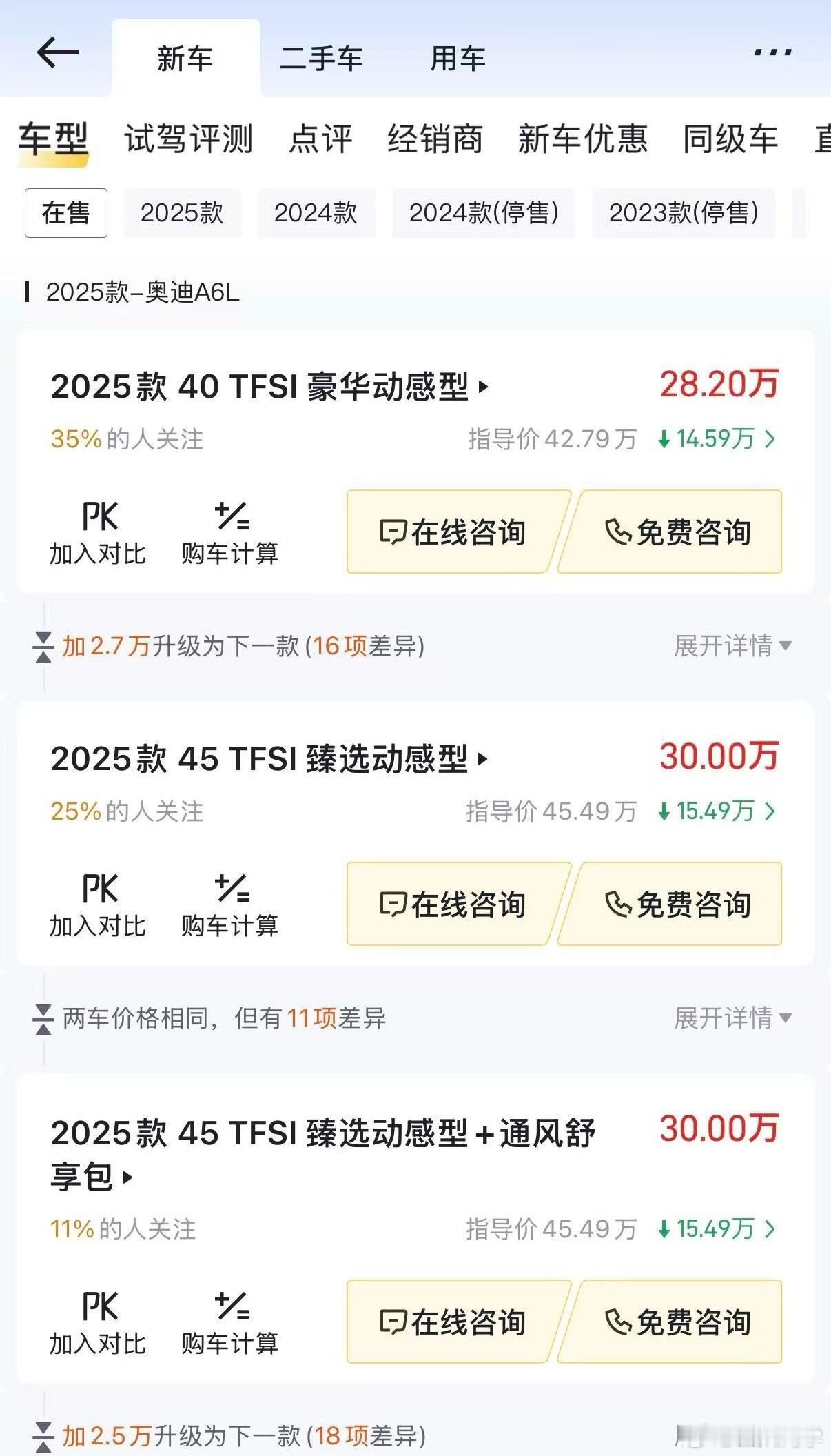 奥迪A6怎么这个价格了？？？28.2万[跪了]​​​