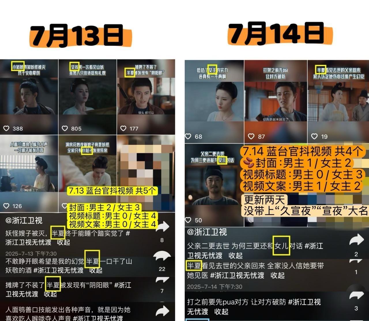 浙江卫视官为了开除任嘉伦真的是煞费苦心！这两天所有无忧渡相关视频，在文案上花了不