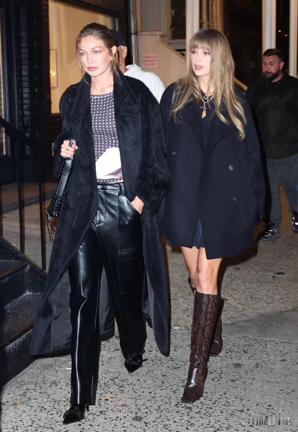 Taylor与Gigi纽约街拍，好闺蜜共进晚餐常常都覺得他們的關係很詭異[泪奔