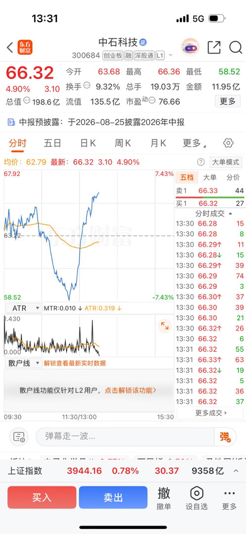逢低关注$中石科技sz300684$