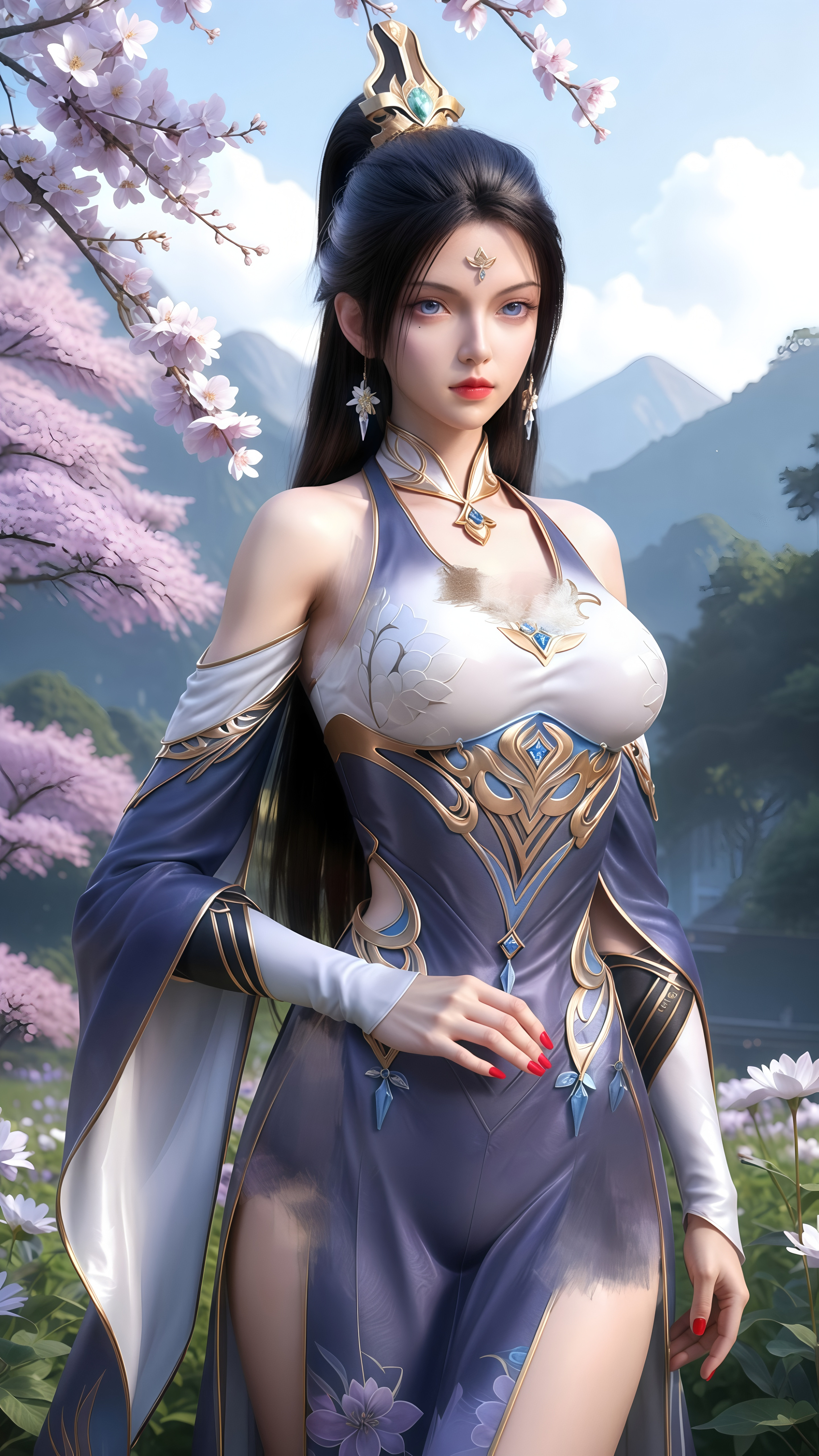 姬凝霜二次元高清美图：高马尾国漫女神，喜欢吗？