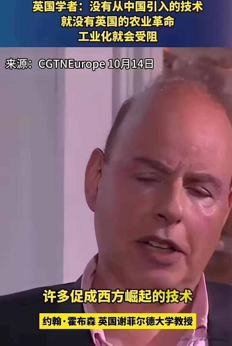 英国谢菲尔德大学一个教授在电视上直接开大：“没有中国技术，英国工业革命就是个屁！