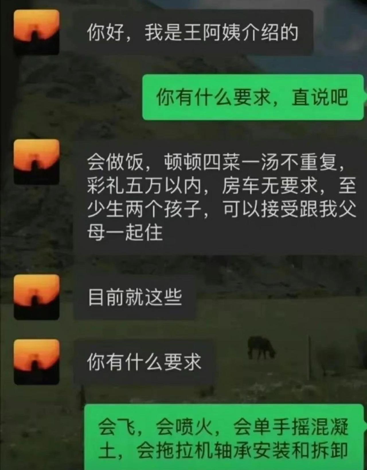 相亲男甩出一套条条框框，做饭、生子、同住安排得明明白白，看着挺务实，转头反问我方