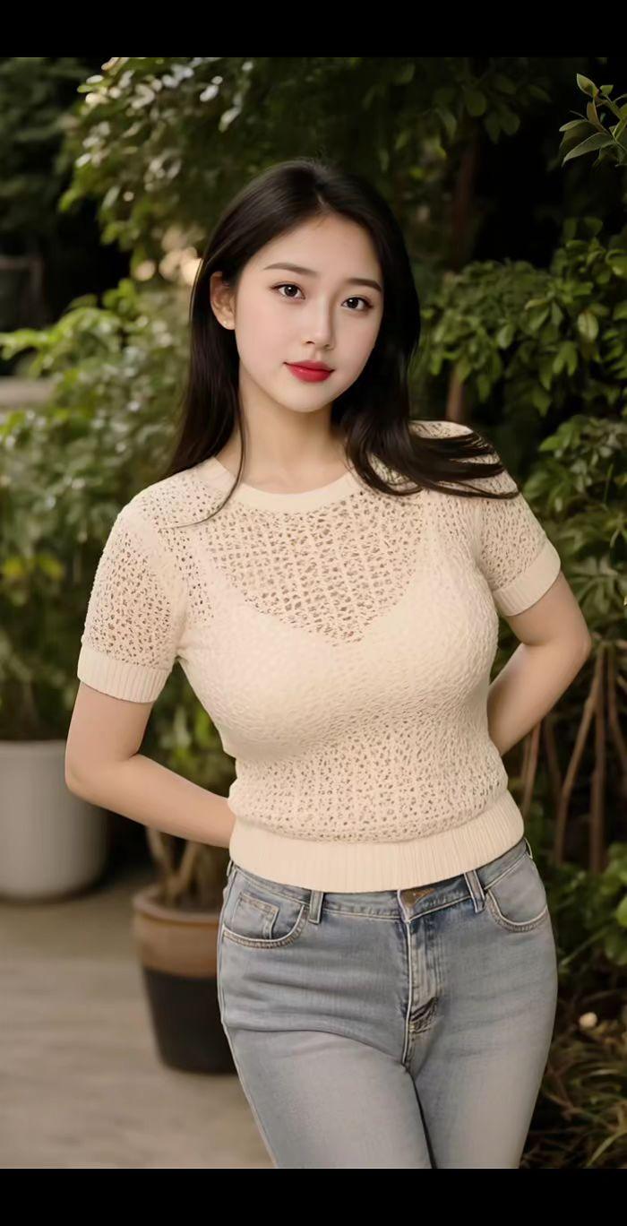 丰满性感写真甜美女孩气质穿搭肤白貌美完美身材