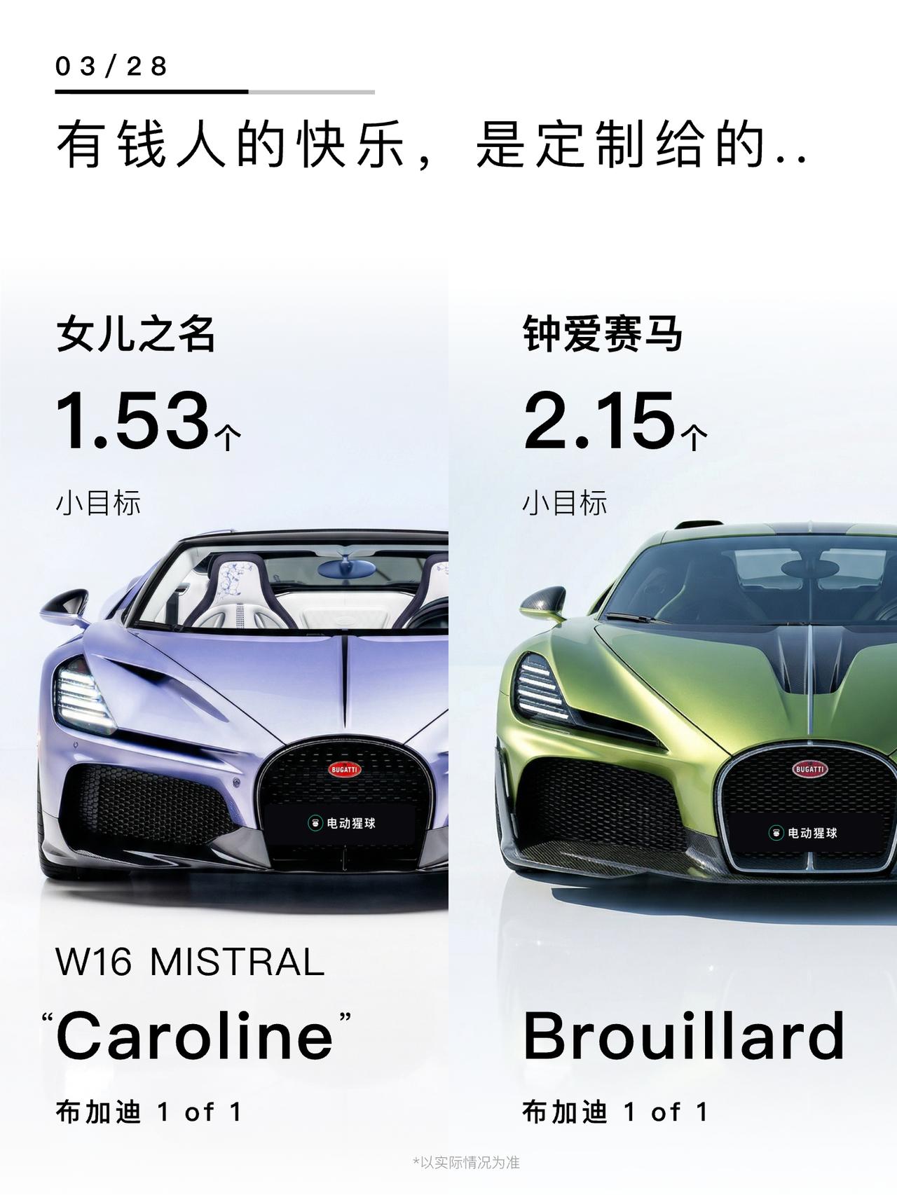 布加迪孤品典藏计划第3款车发布，名为：W16Mistral"Caroline