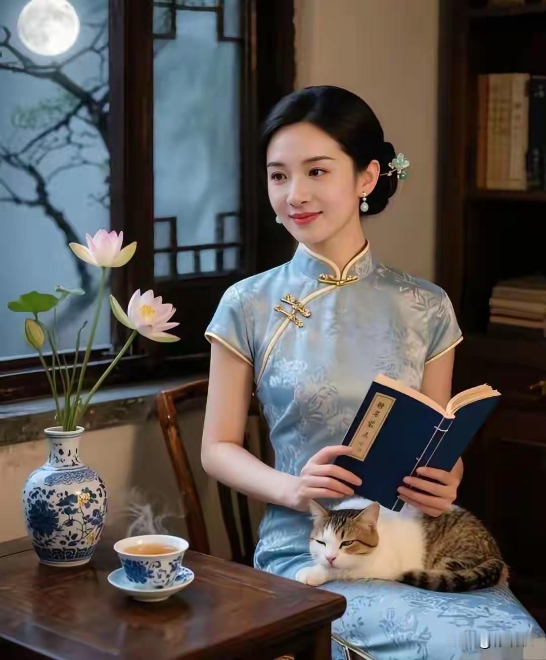 雪絮沾衣软，月泻银辉满。心随云影舒卷，意逐清光漫散。