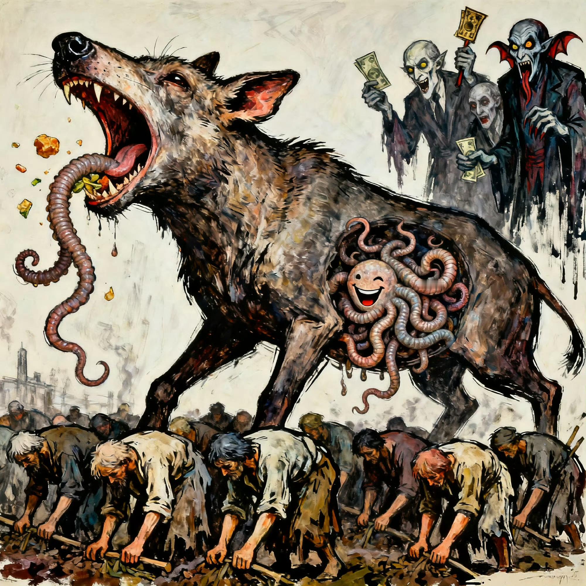 如果动物光吃不胖，那它肚子里一定有了寄生虫，如果百姓勤劳而不能致富，那社会一定有