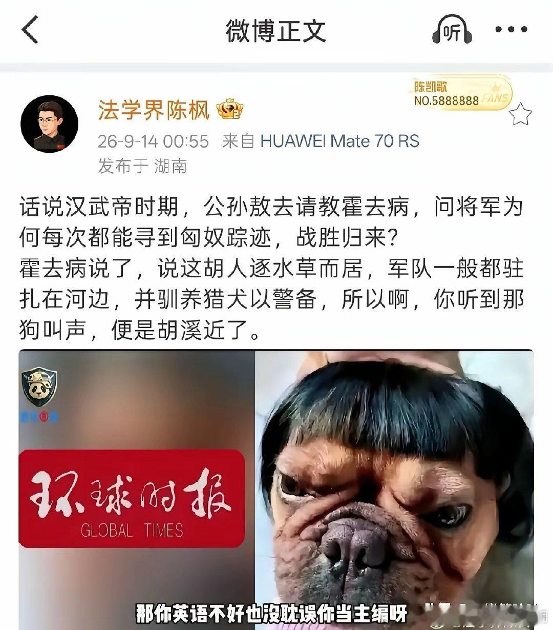 #胡锡进遭十问#陈枫老师对他准确评价[doge]​