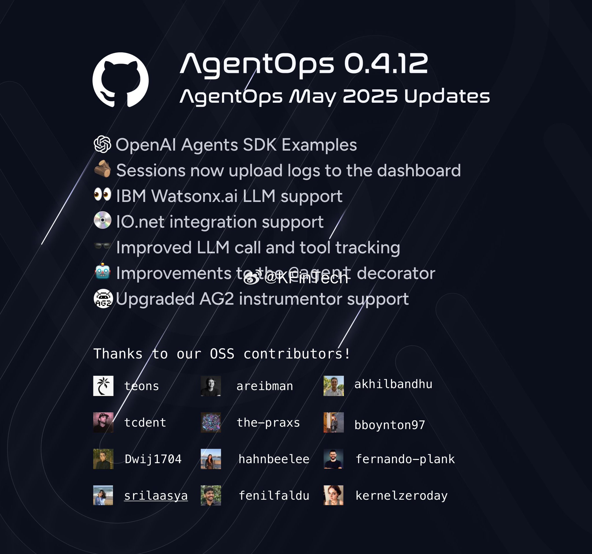 AgentOpsAI发布了0.4.12版本：-新增OpenaiA