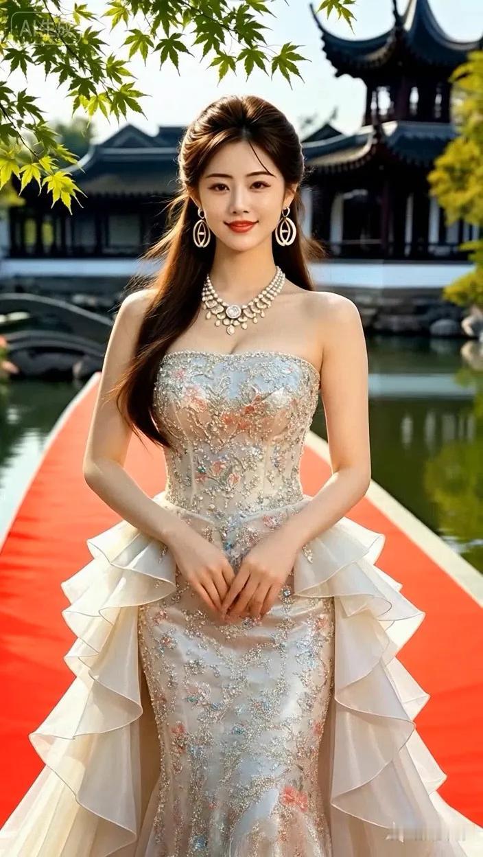 七绝●好戏连台风清气爽艳阳天，碧水廊桥雅院连。绿叶黄花红地毯，