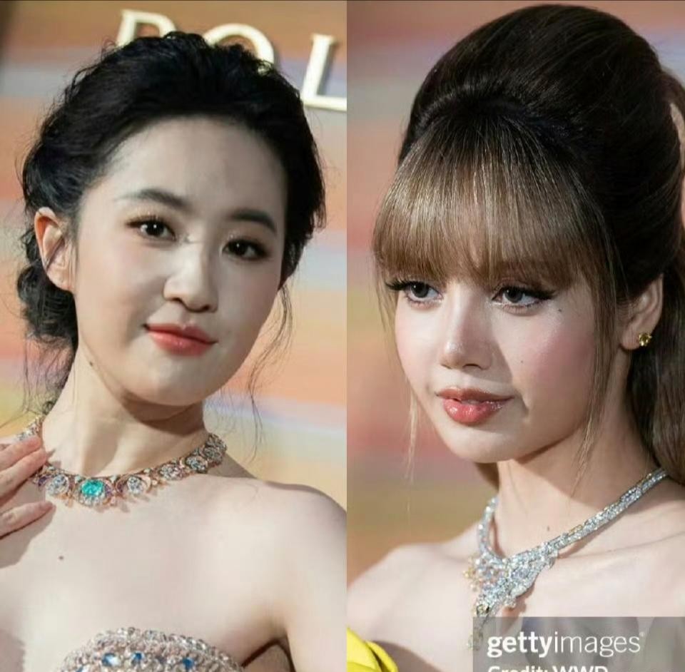 宝格丽晚宴现场图流出，刘亦菲和Lisa同框的生图直接刷屏了。一个自带仙气儿，一个
