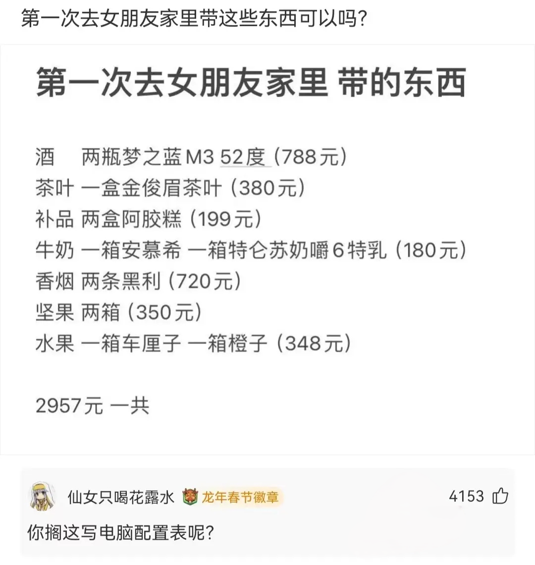 第一次去女朋友家里带这些东西可以吗？