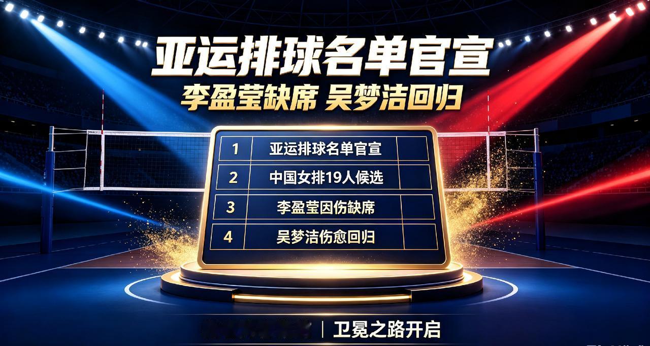 亚运排球大名单正式出炉！有人遗憾缺席，有人满血回归就在8月5日，中国排协正